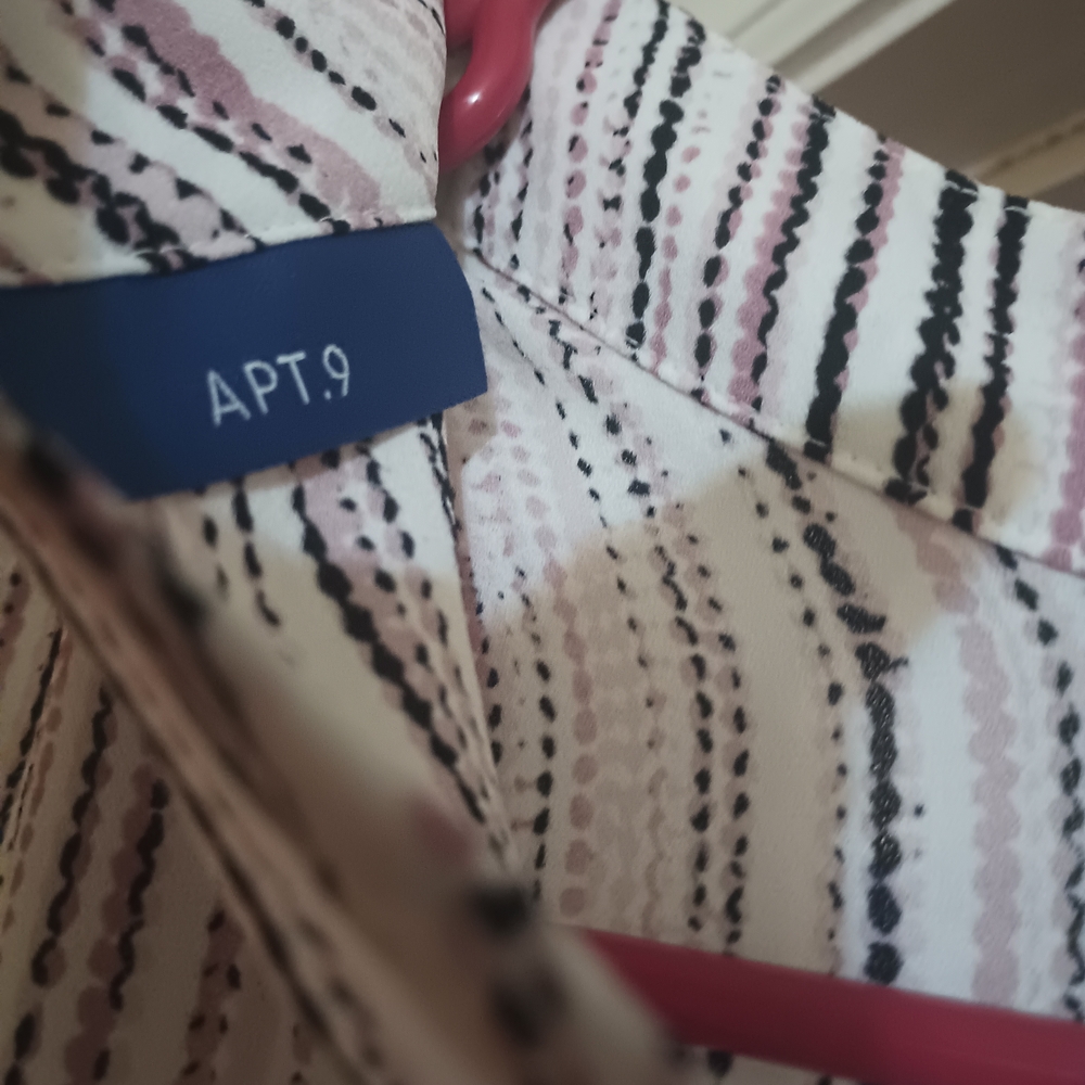 Apt. 9 Pink and Black Striped Blouse